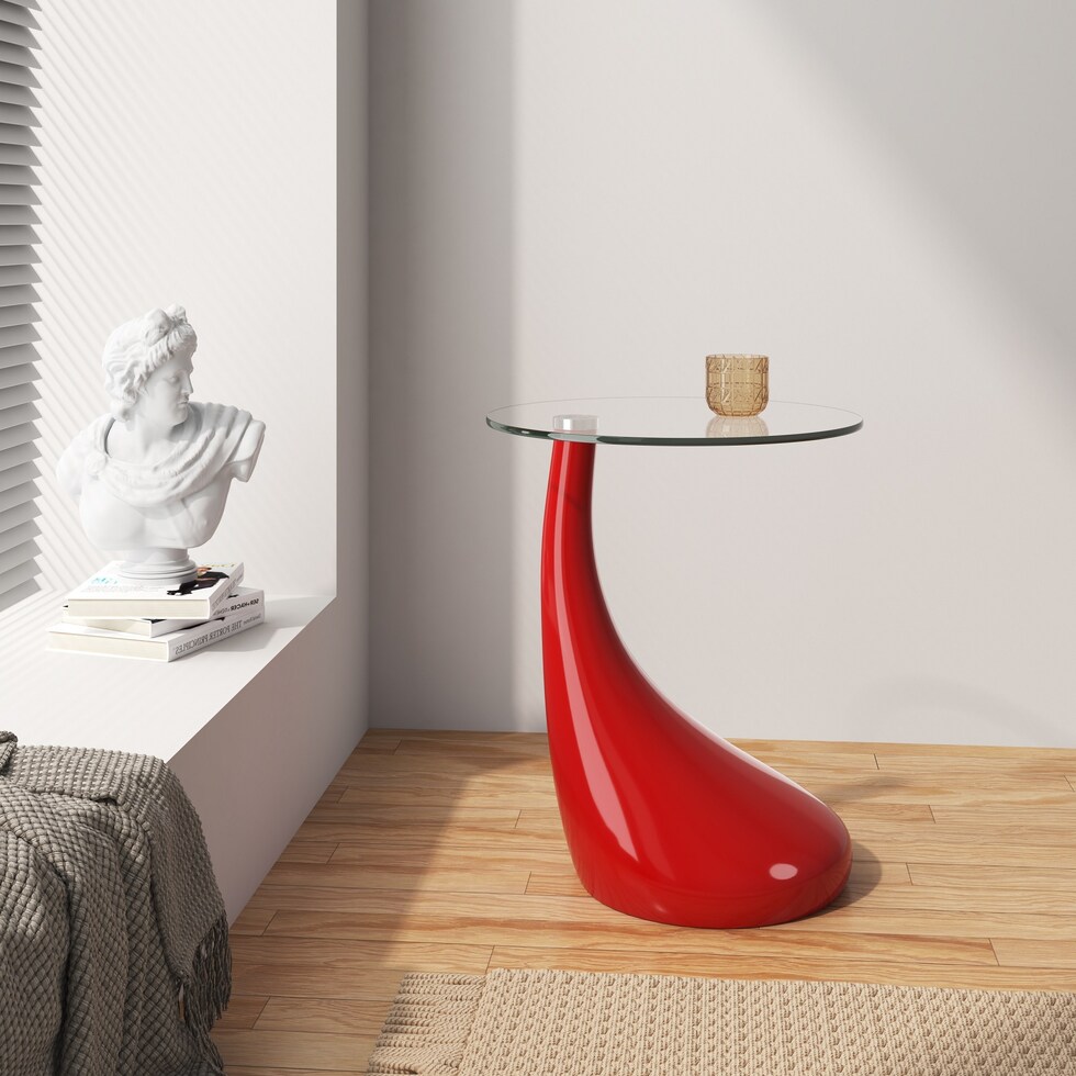 draco red accent table   
