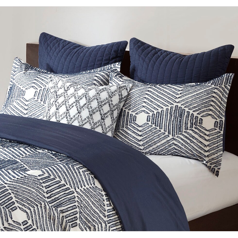 draven blue king california king bedding set   