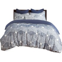 draven blue king california king bedding set   