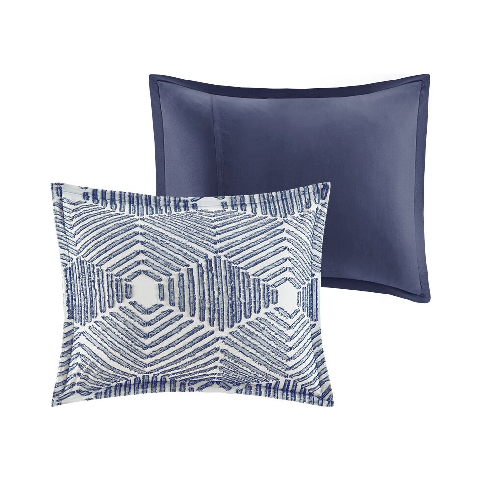 draven blue king california king bedding set   