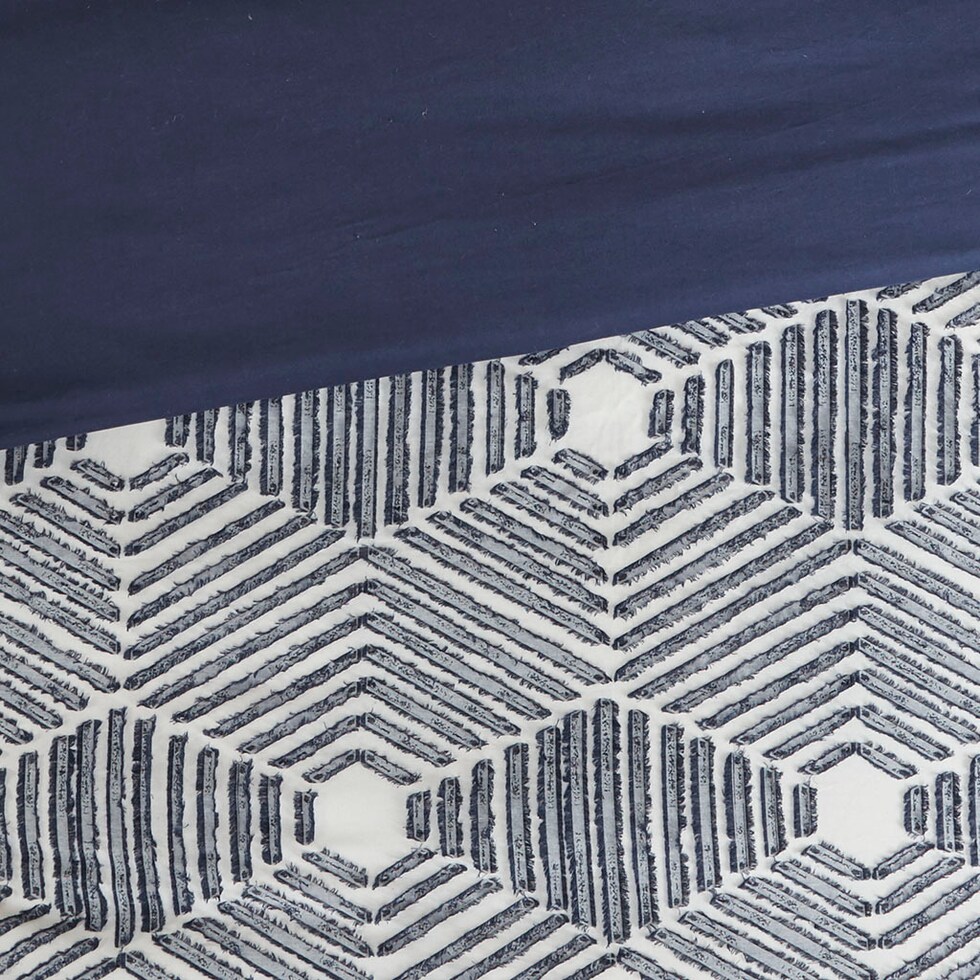 draven blue king california king bedding set   