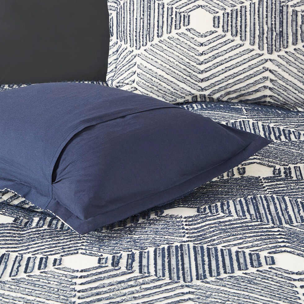 draven blue king california king bedding set   