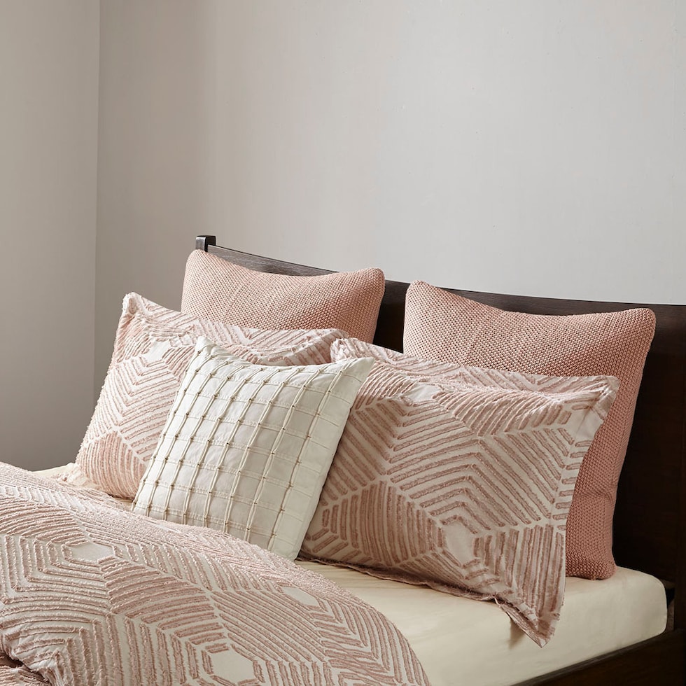 draven pink full queen bedding set   