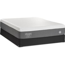 dream contour white california king mattress low profile foundation set   