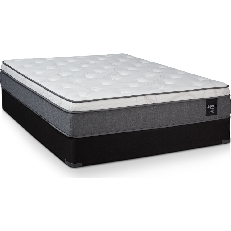 dream in a box elite white twin xl mattress foundation set   