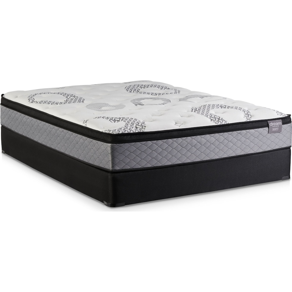 dream origin white full mattress low profile foundation set   
