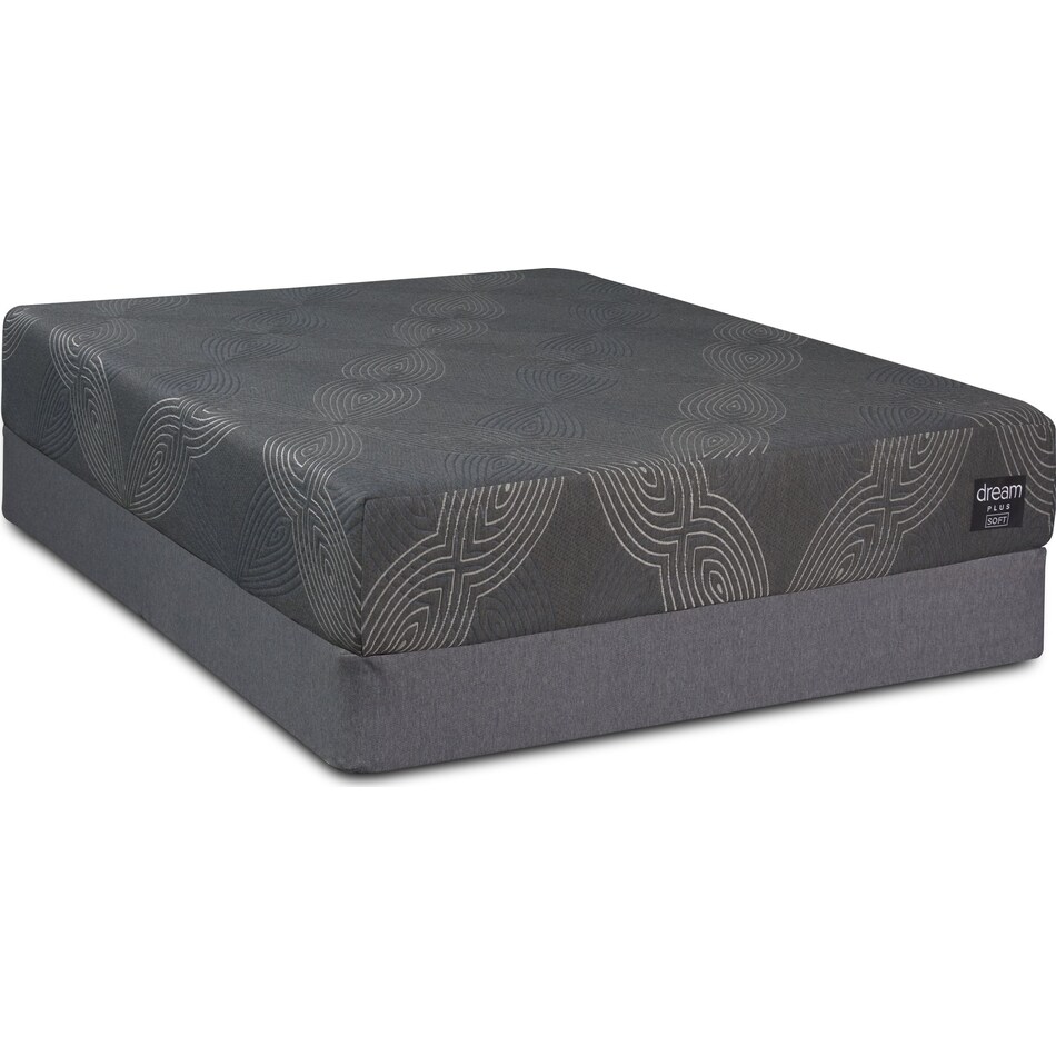 dream plus gray queen mattress foldable foundation set   