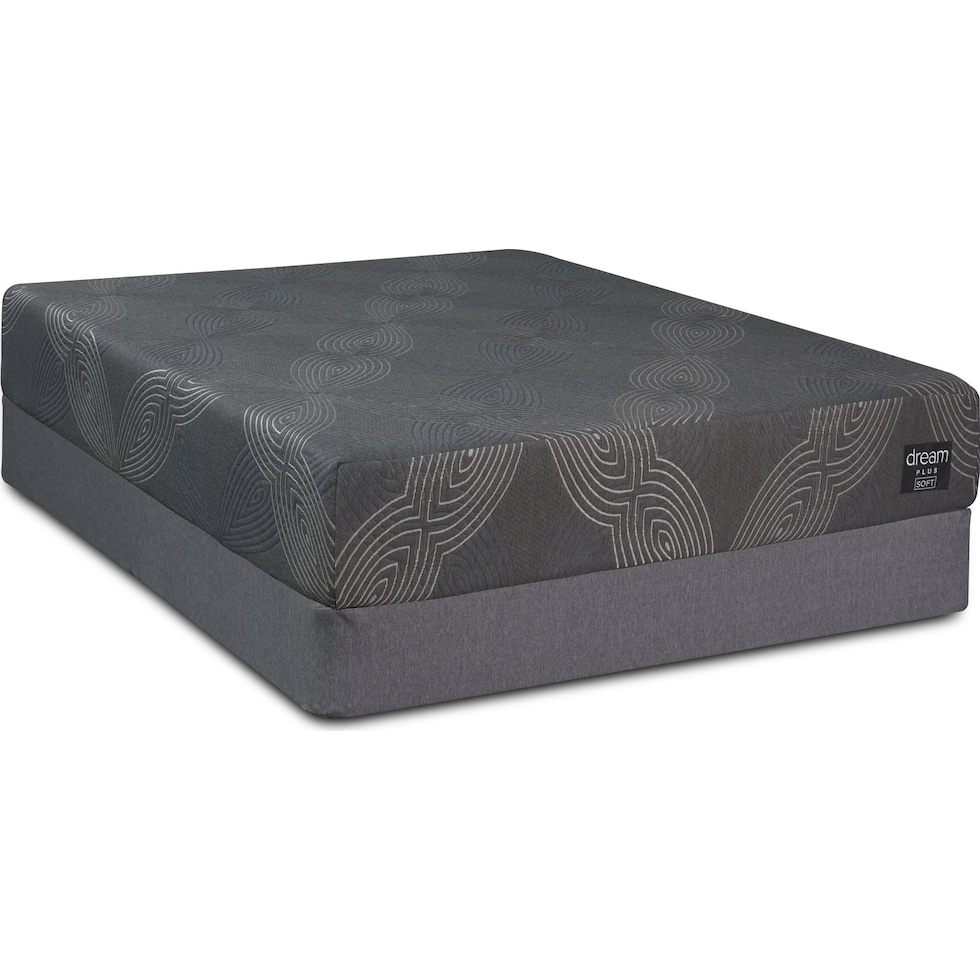 dream plus gray twin xl mattress foldable foundation set   