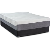 dream refresh white queen mattress low profile foundation set   