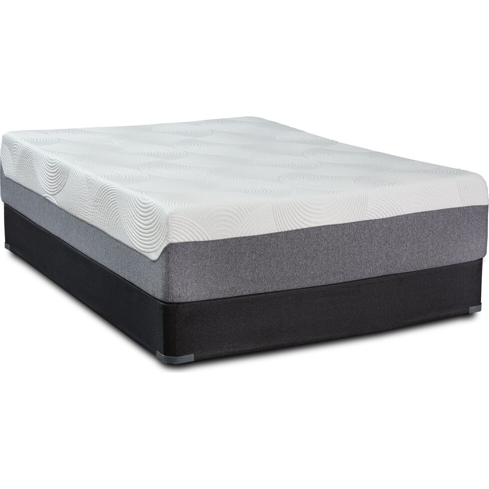 dream refresh white queen mattress low profile foundation set   