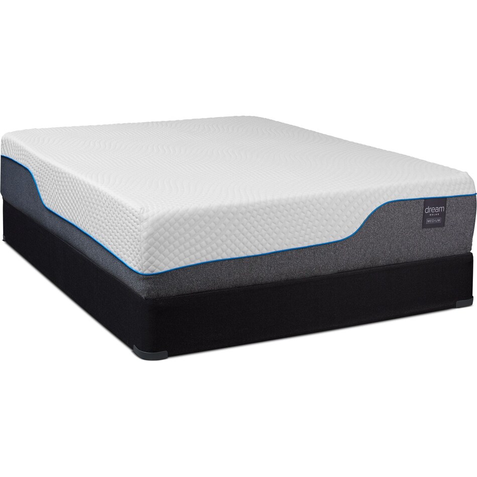 dream relax white full mattress foundation set   