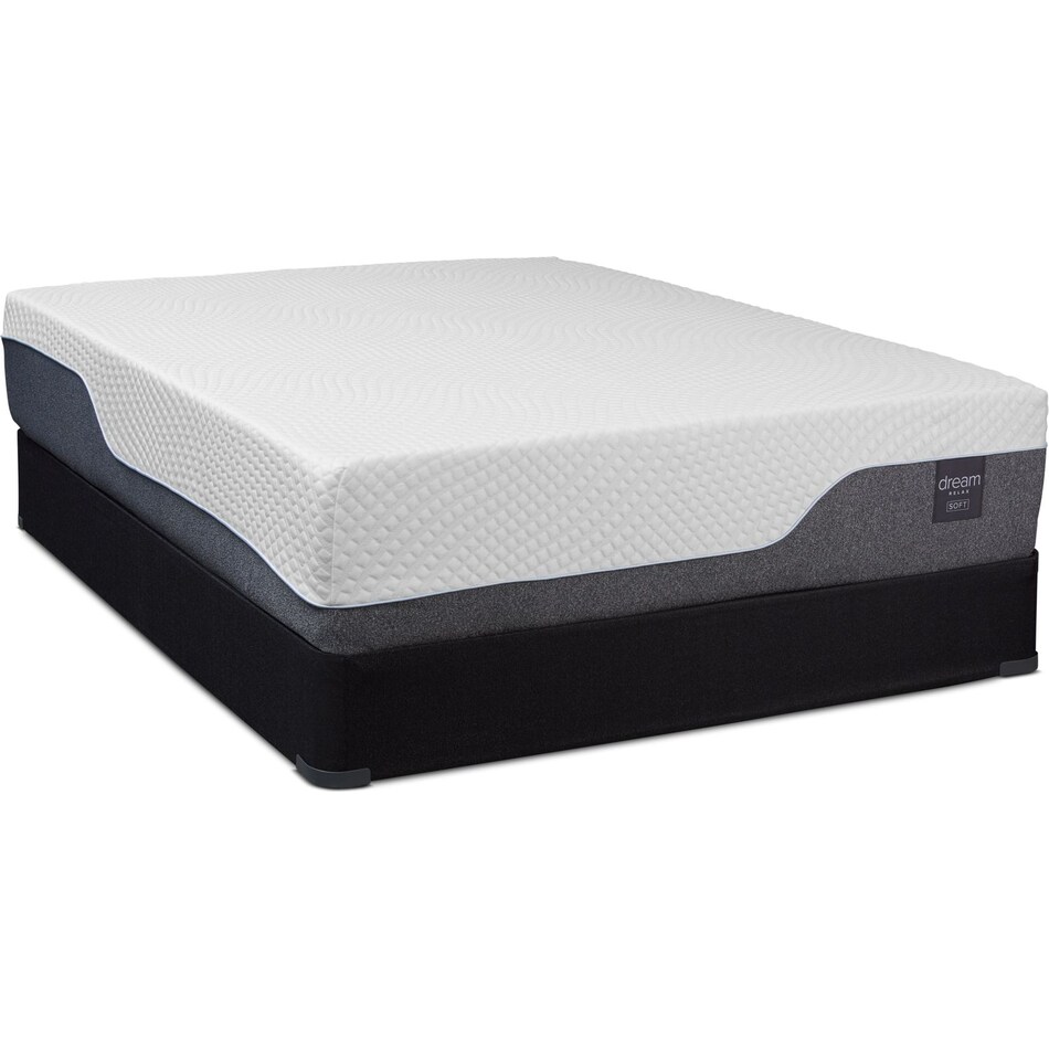 dream relax white queen mattress split foundation set   