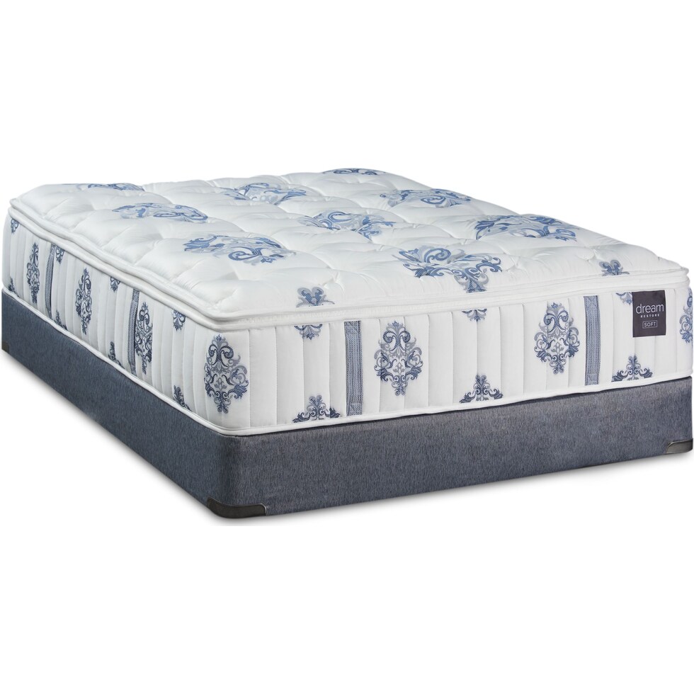 dream restore white queen mattress foundation set   