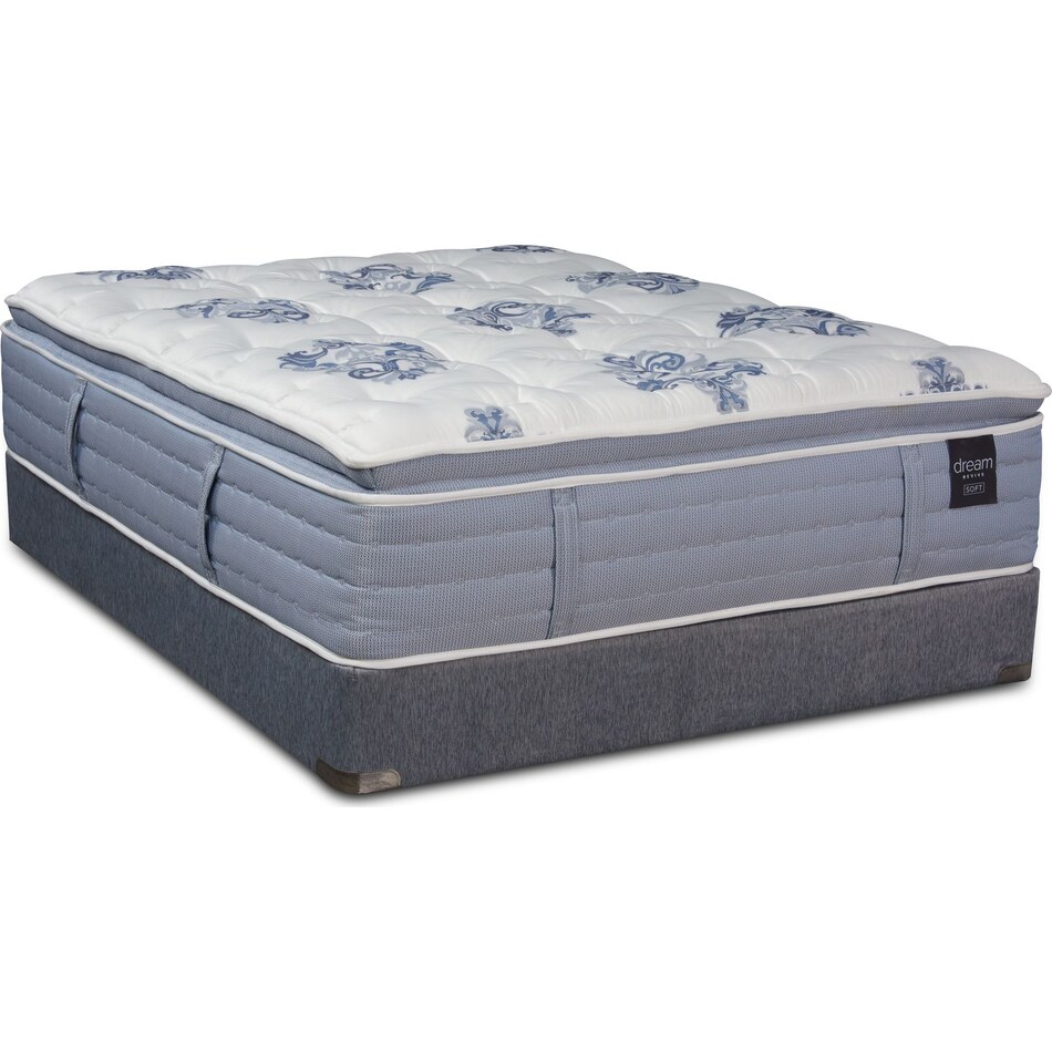 dream revive white full mattress low profile foundation set   