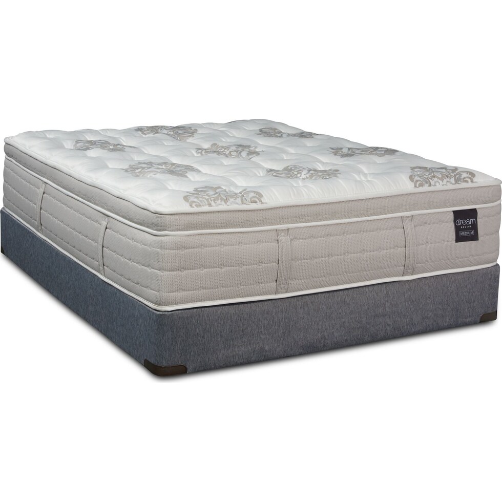 dream revive white queen mattress foundation set   