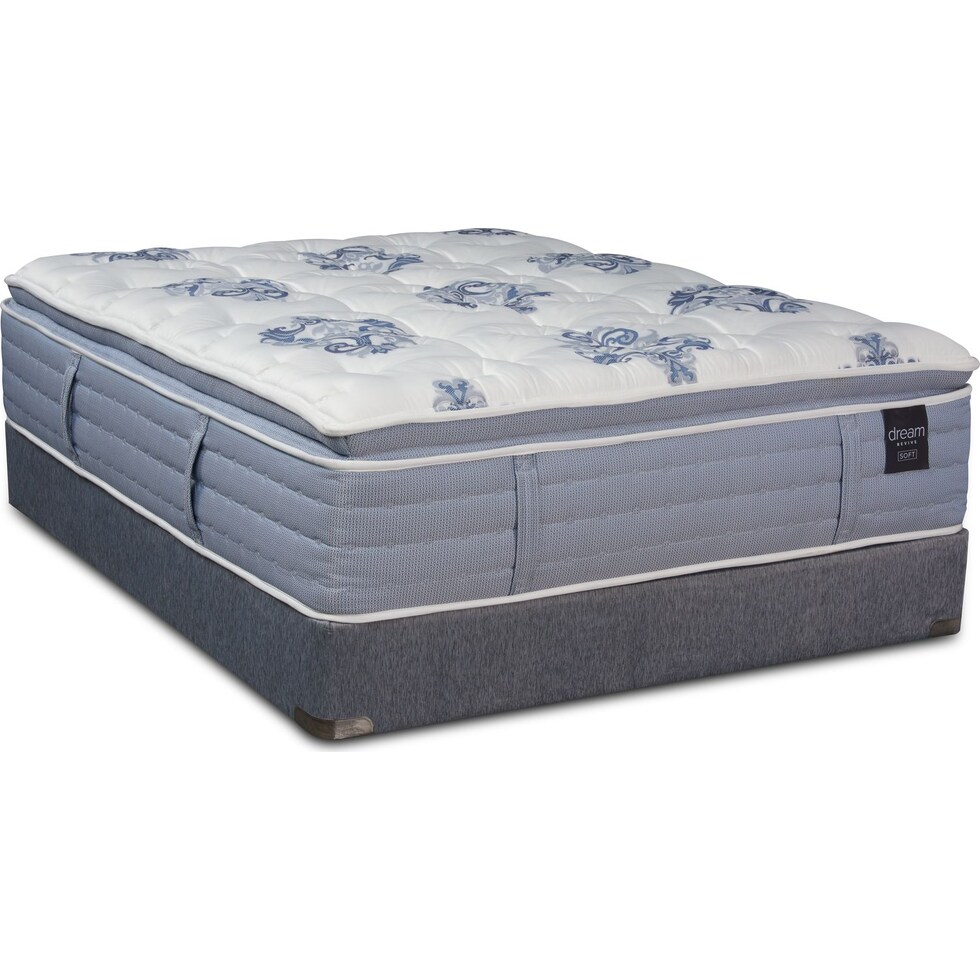 dream revive white queen mattress low profile foundation set   