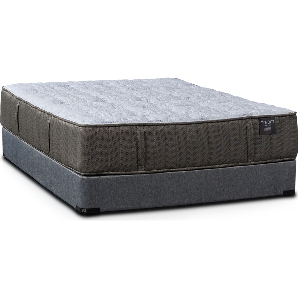 dream serene gray queen mattress foundation set   