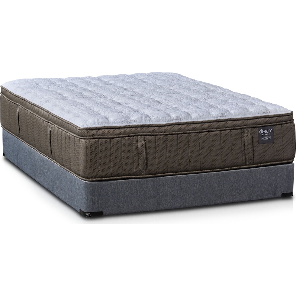 dream serene gray queen mattress split foundation set   