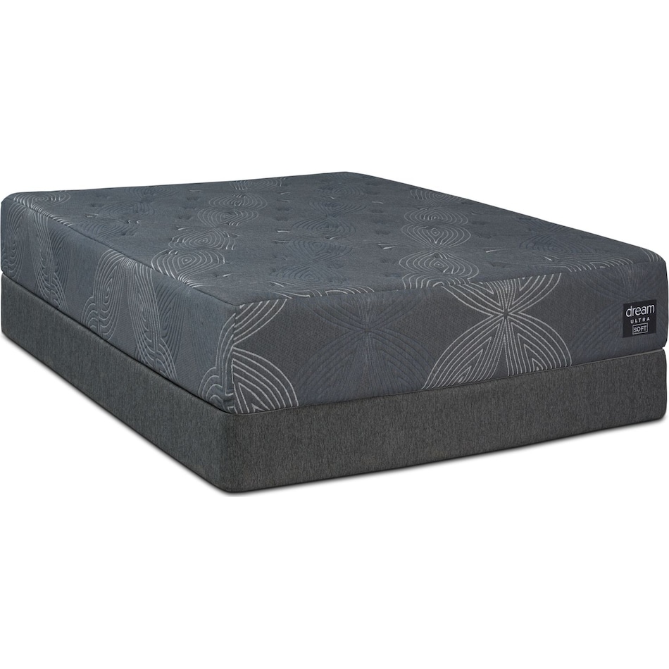 dream ultra gray queen mattress foldable foundation set   