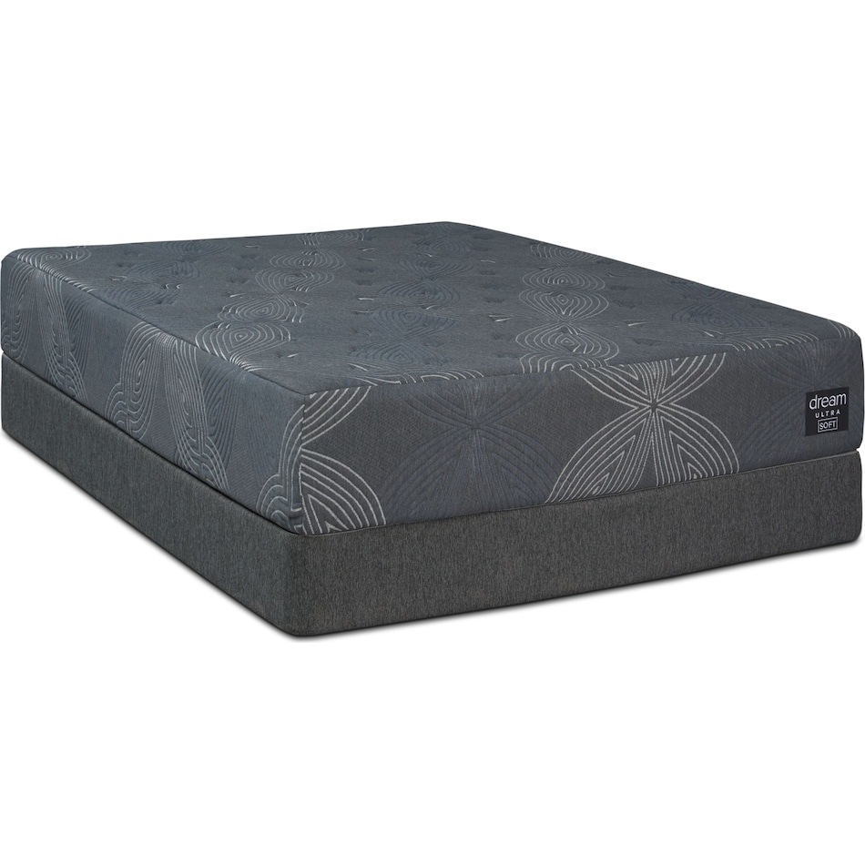 dream ultra gray queen mattress foundation set   