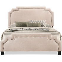 drew light brown king upholstered bed   