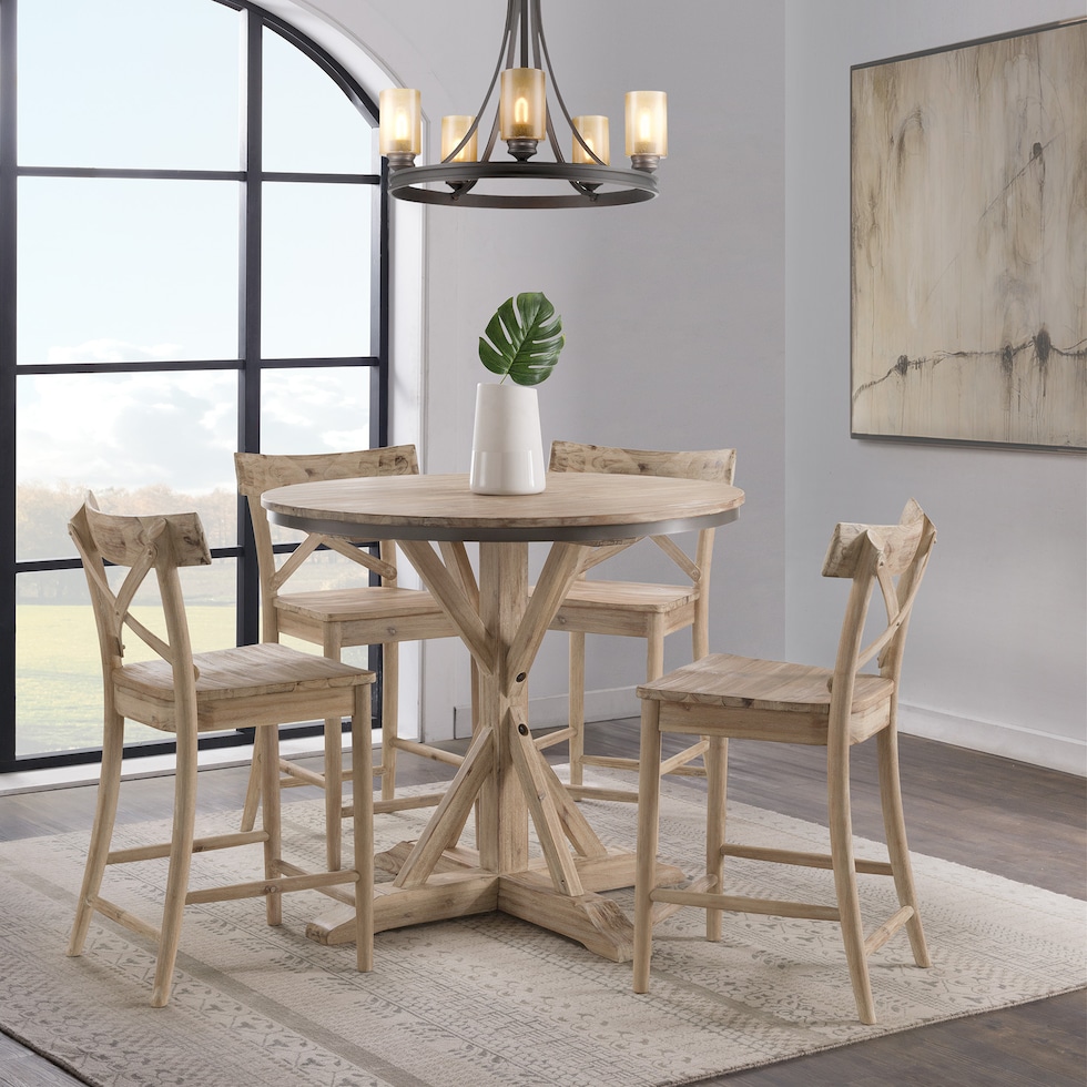 dunbar neutral counter height dining table   