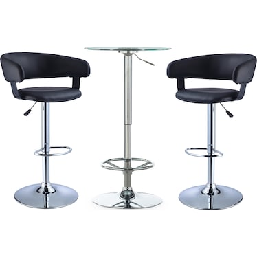 Dustin Table and 2 Tonina Bar Stools Set