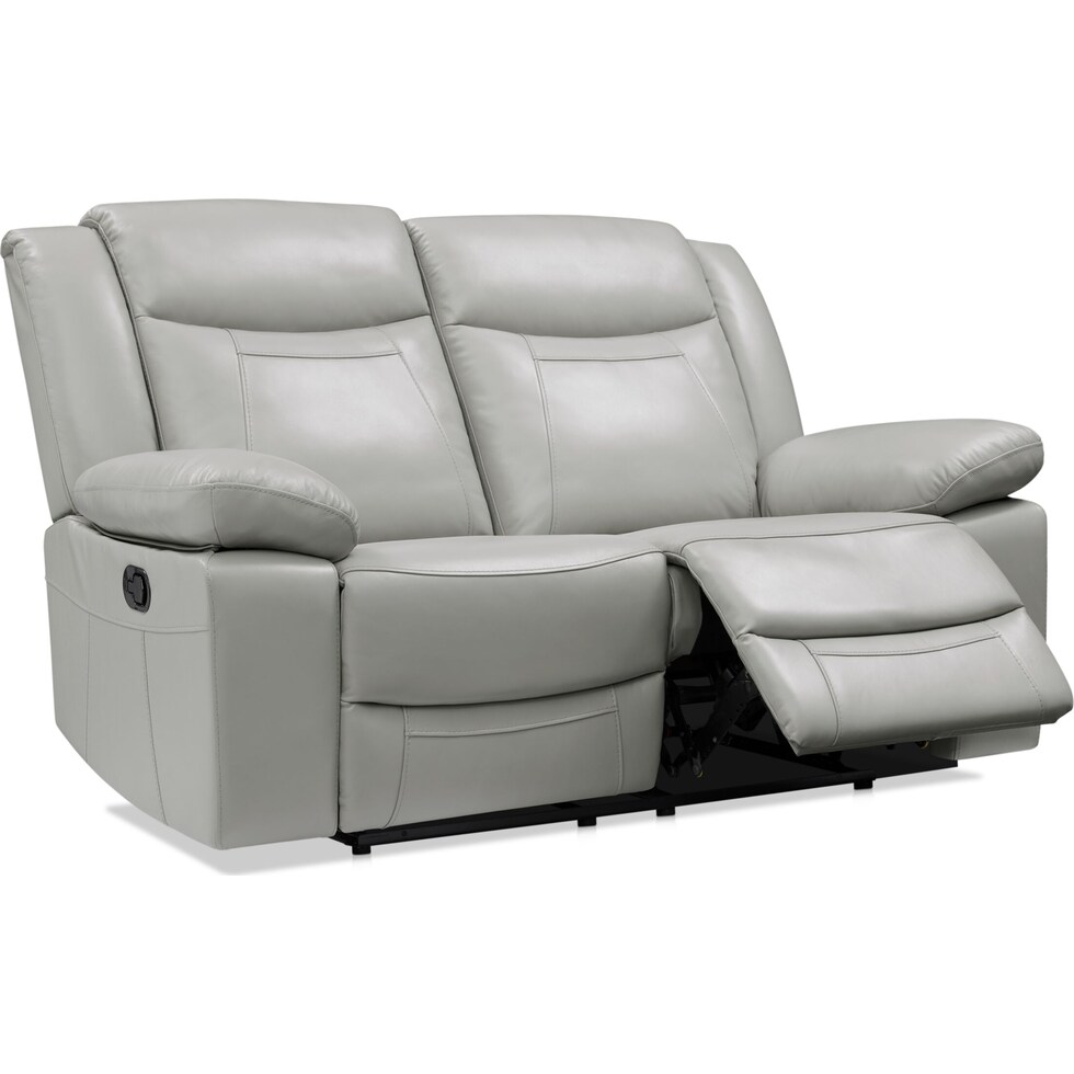 duval gray manual reclining loveseat   