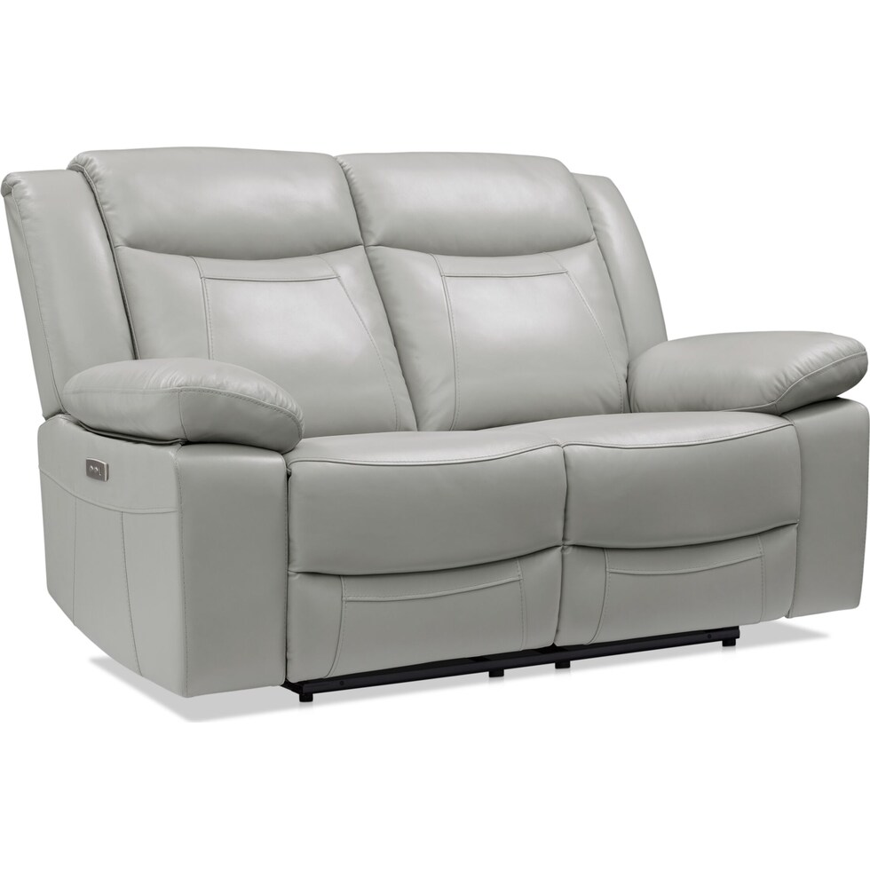 duval gray power reclining loveseat   