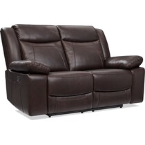 duval light brown manual reclining loveseat   