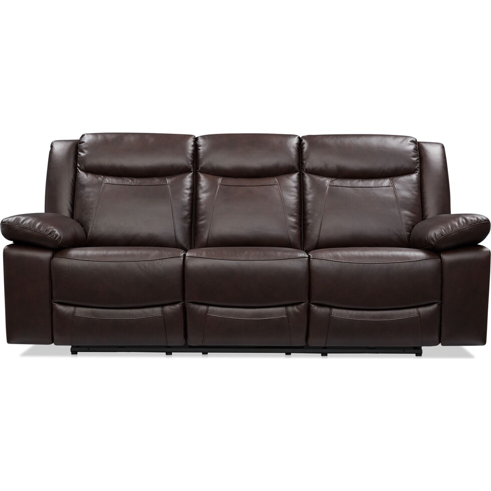duval light brown manual reclining sofa   