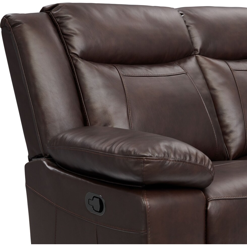duval light brown manual reclining sofa   