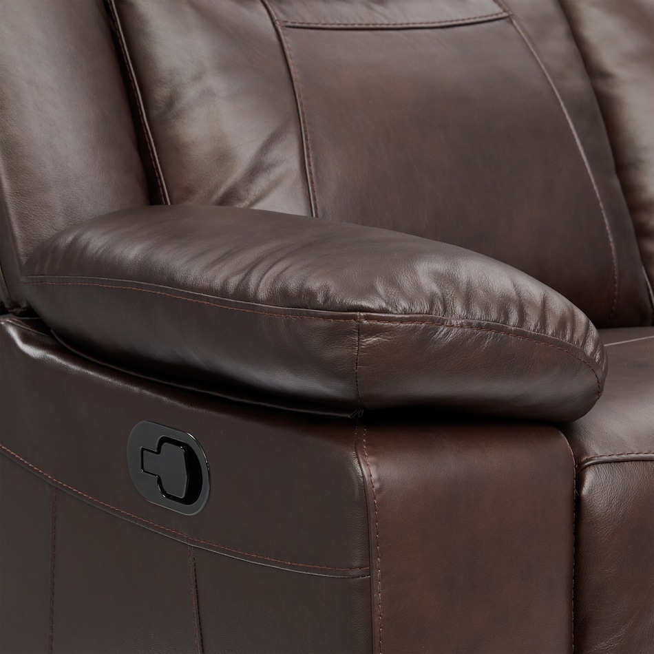 duval light brown manual reclining sofa   