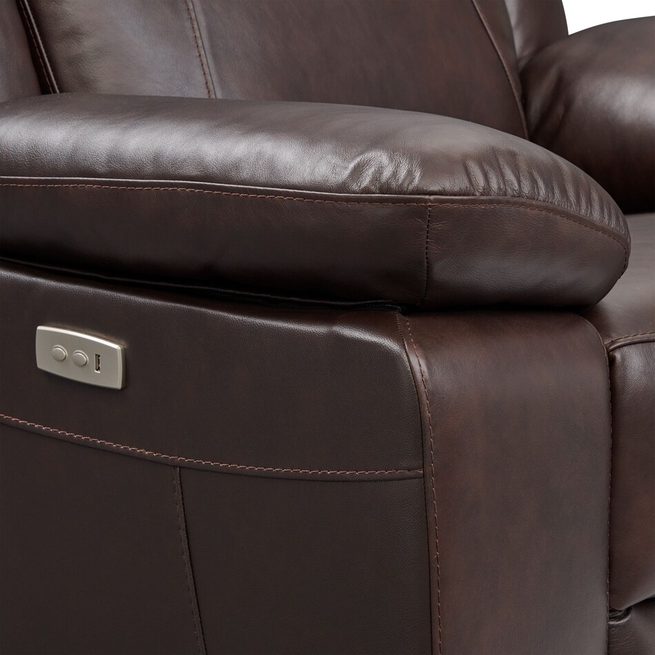 duval light brown power recliner   