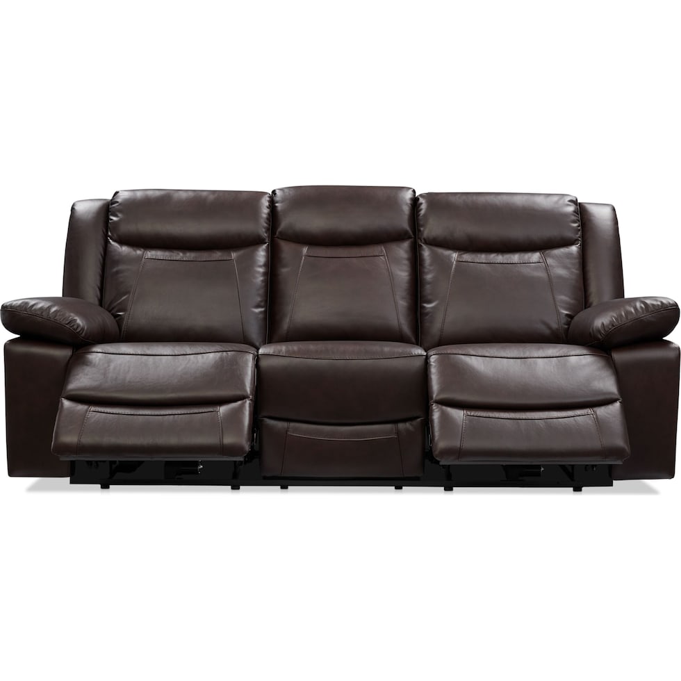 duval light brown power reclining sofa   