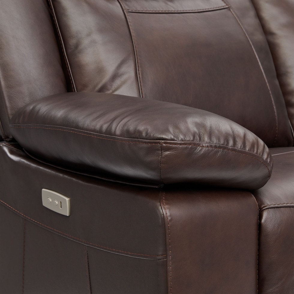 duval light brown power reclining sofa   