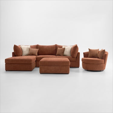 Dylan 2-Piece Sectional, Swivel Chair, and Ottoman