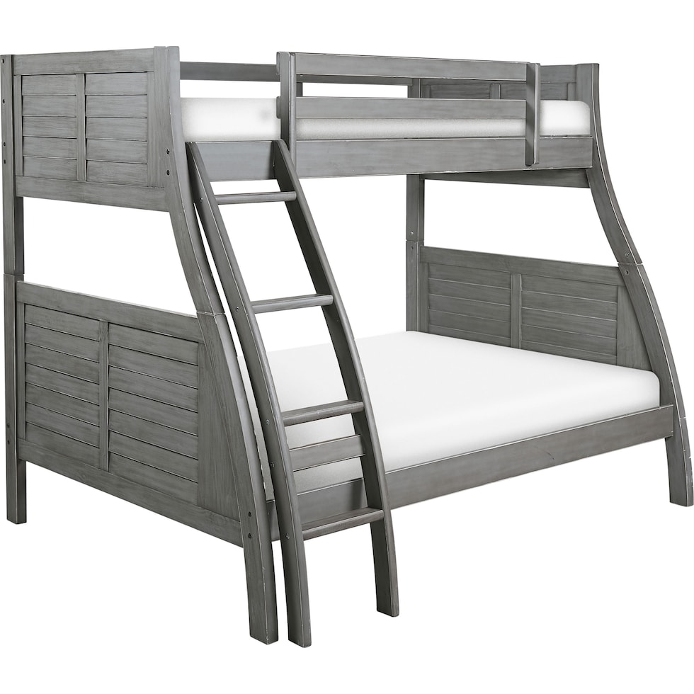 easton gray twin over full bunk bed   