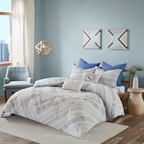 eastyn blue full queen bedding set   