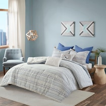 eastyn blue full queen bedding set   