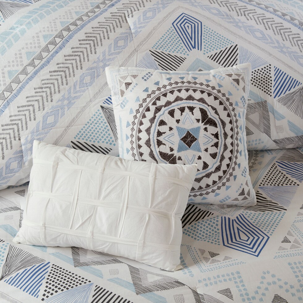 eastyn blue full queen bedding set   