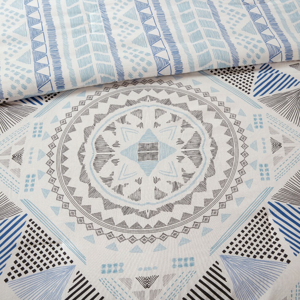 eastyn blue full queen bedding set   