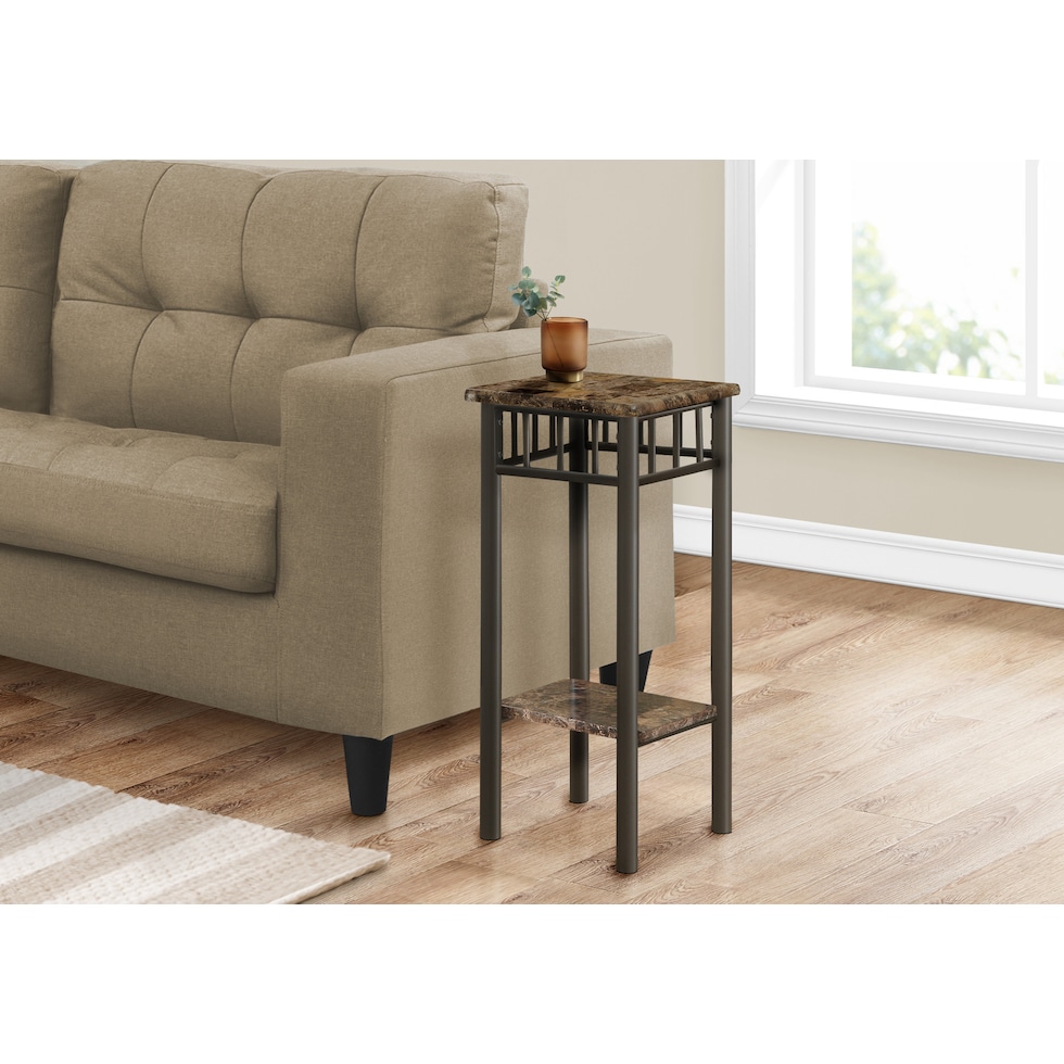 ebba dark brown end table   