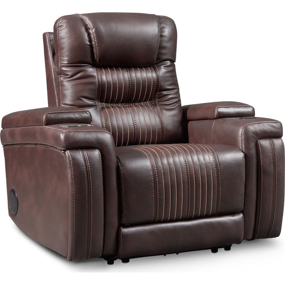 echo dark brown power recliner   