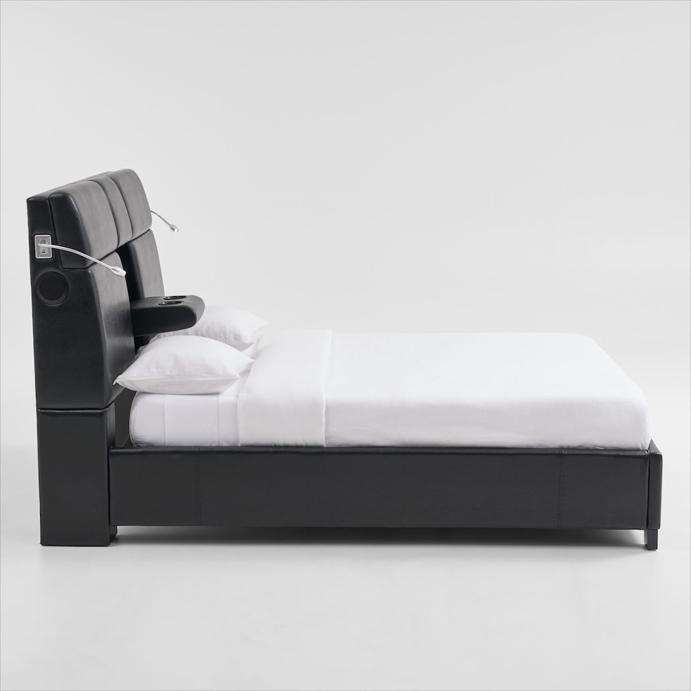 eclipse black queen bed   