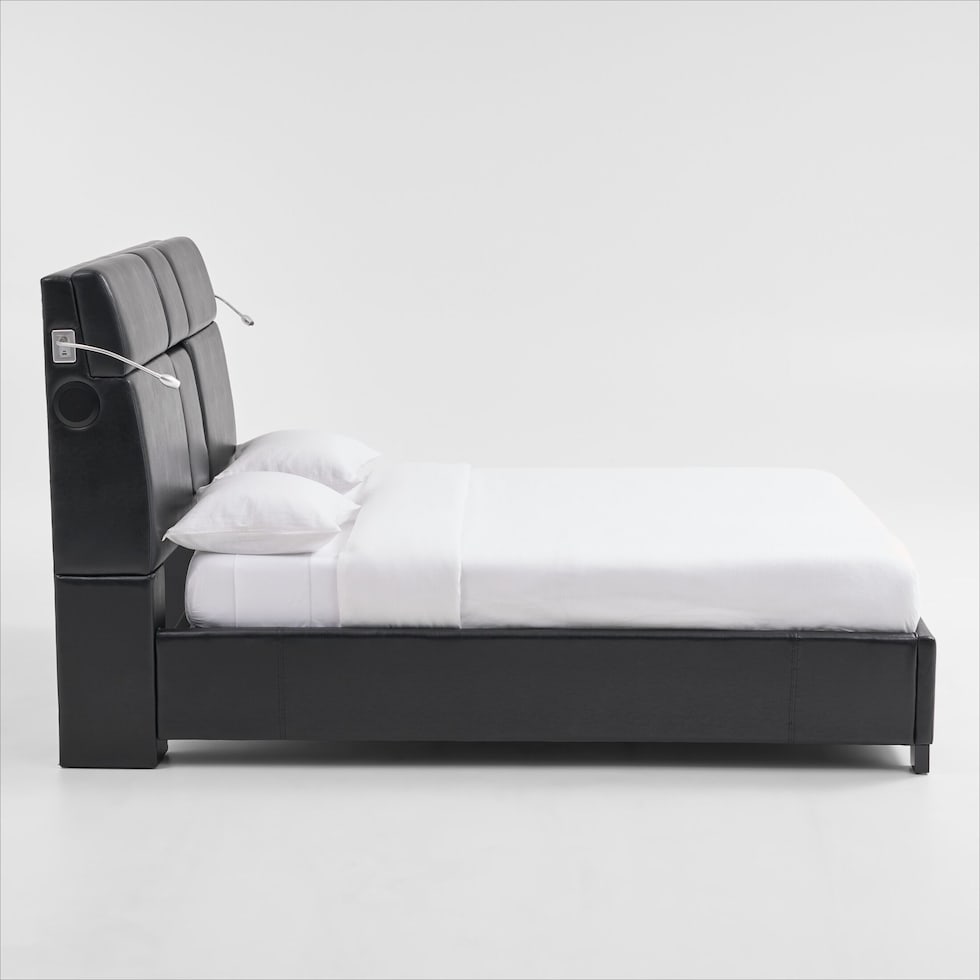 eclipse black queen bed   