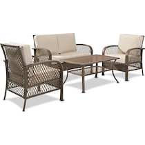 edenton brown outdoor loveseat set   