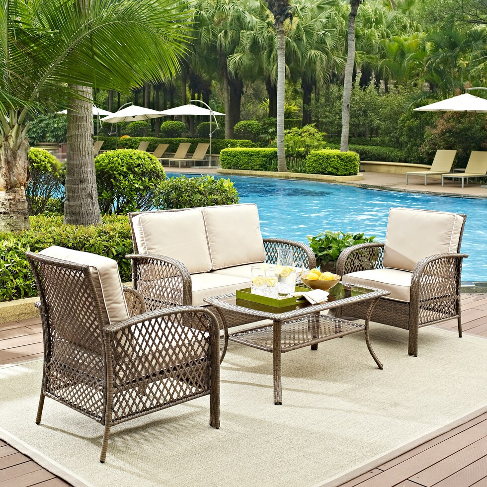 edenton brown outdoor loveseat set   