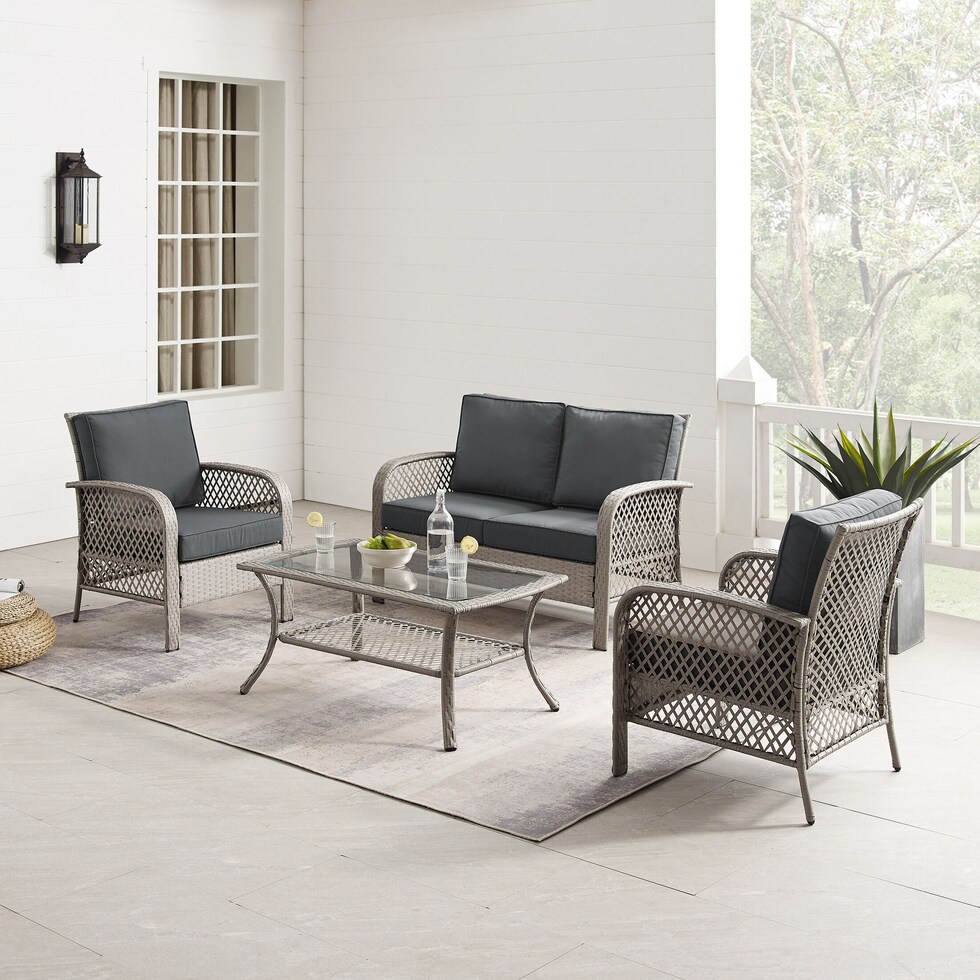 edenton gray outdoor loveseat set   
