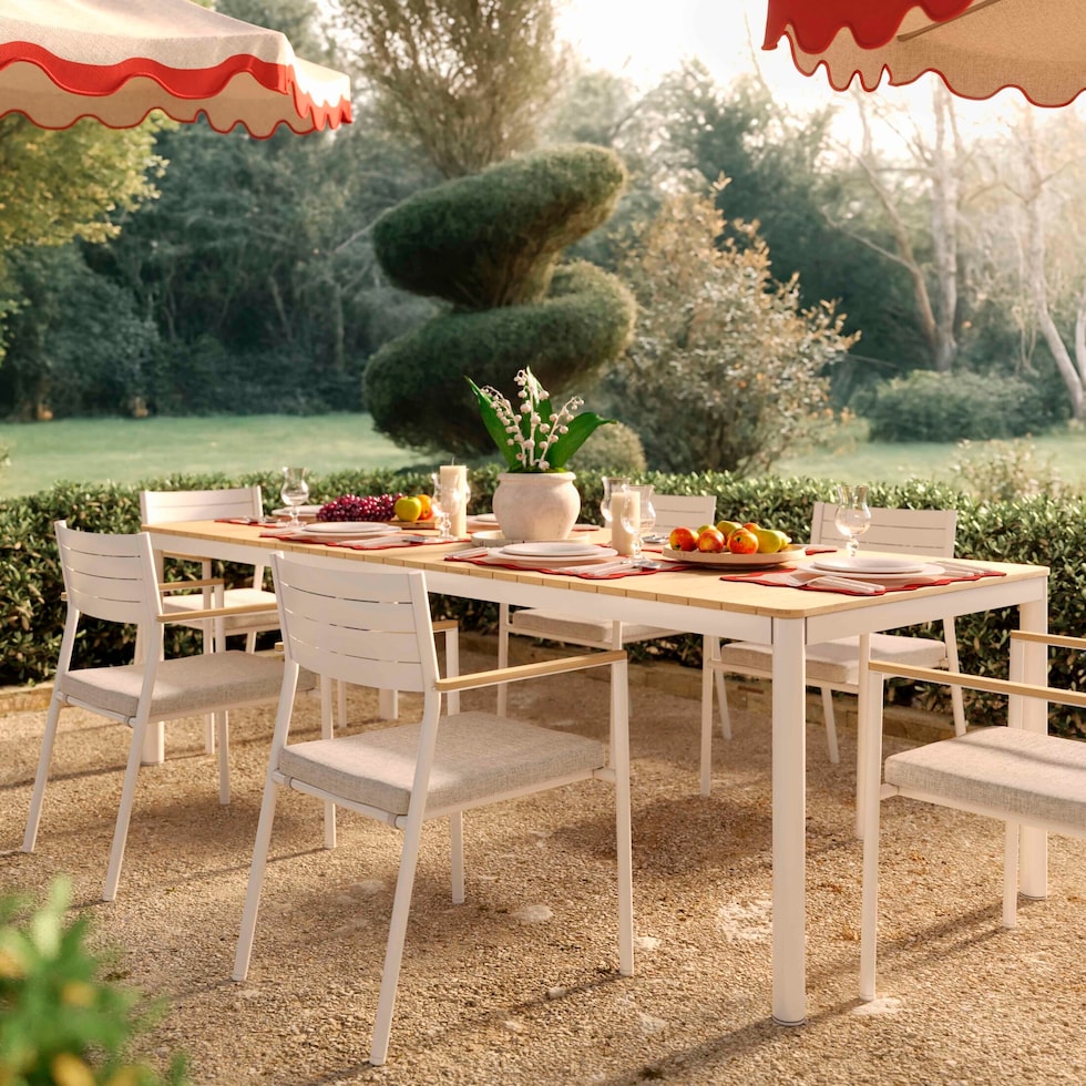 edgartown light brown outdoor dining table   